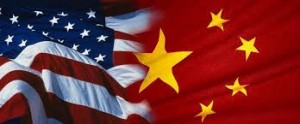 usa china flags